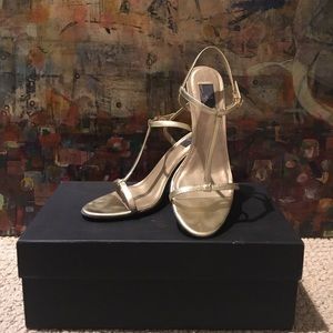 Glint Gold T-Strap High Heels